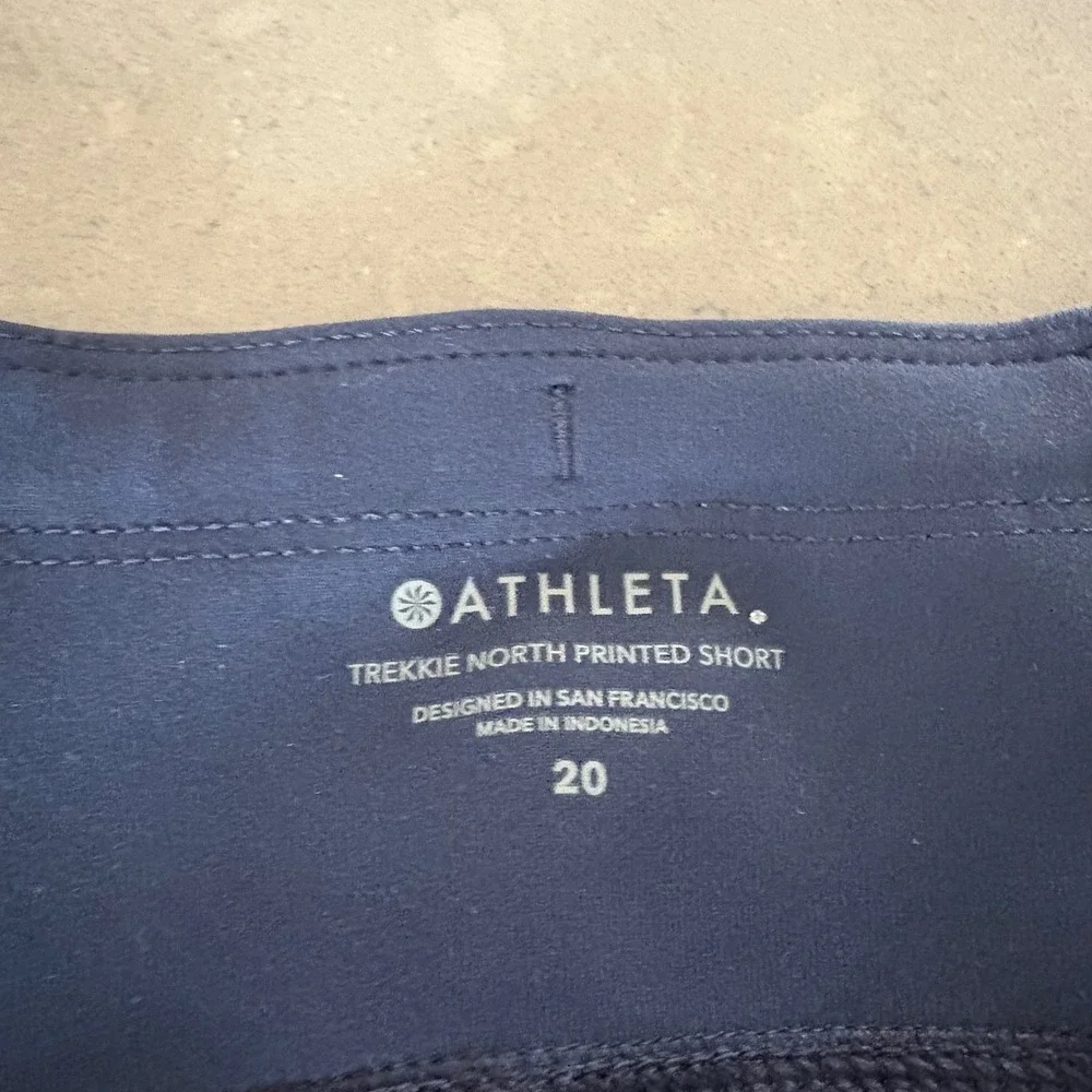NEW Athleta Womens 20 Trekkie North Printed Short Blue‎ Ripstop Hike Camp Trail